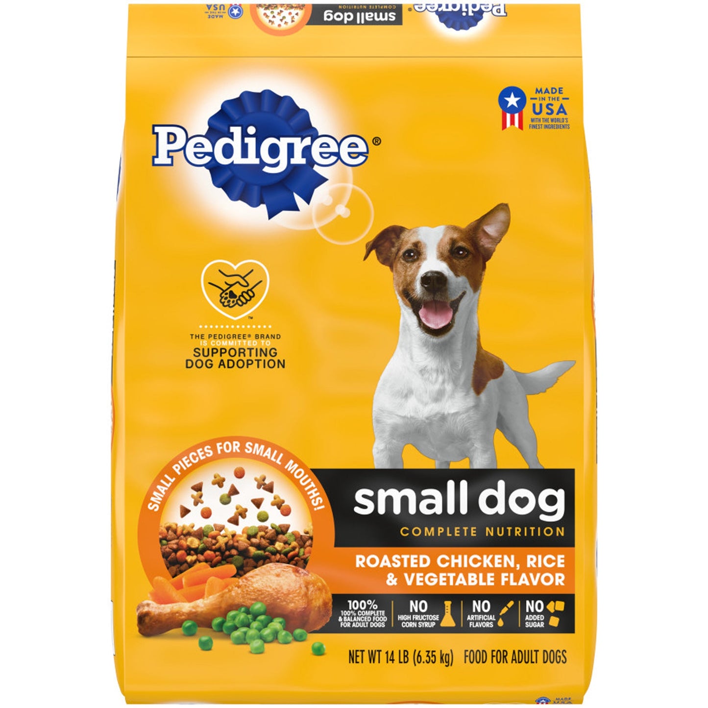 Pedigree Complete Nutrition Small Breed Adult Dry Dog Food Roasted Chicken, Rice & Vegetable 14lbs