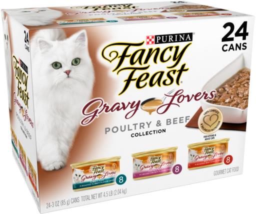 Fancy Feast Gravy Lovers Poultry & Beef Variety Pack, 3oz Can (Pack of 24)