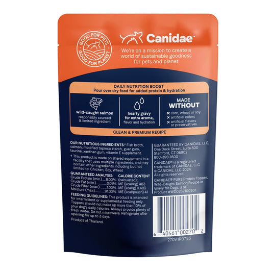 CANIDAE PURE Goodness Protein Topper for Dogs WildCaught Salmon in Gravy, 12ea/3 oz, 12 pk