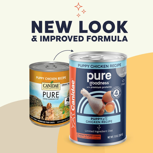 CANIDAE PURE Goodness Grain-Free LID Canned Puppy Food Chicken 13oz