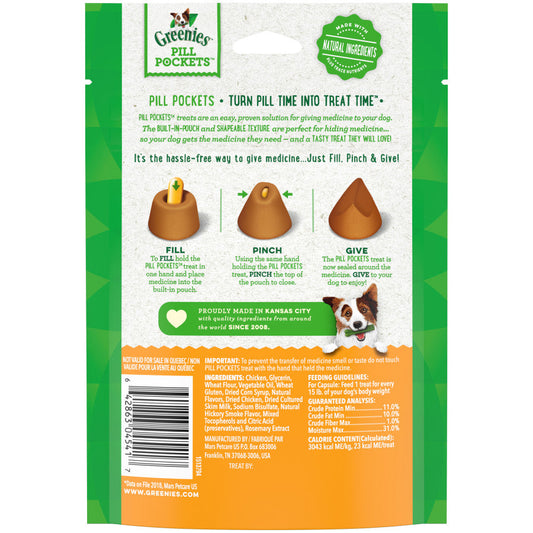 GREENIES PILL POCKETS Treats Chicken Flavor Capsule Size 7.9oz