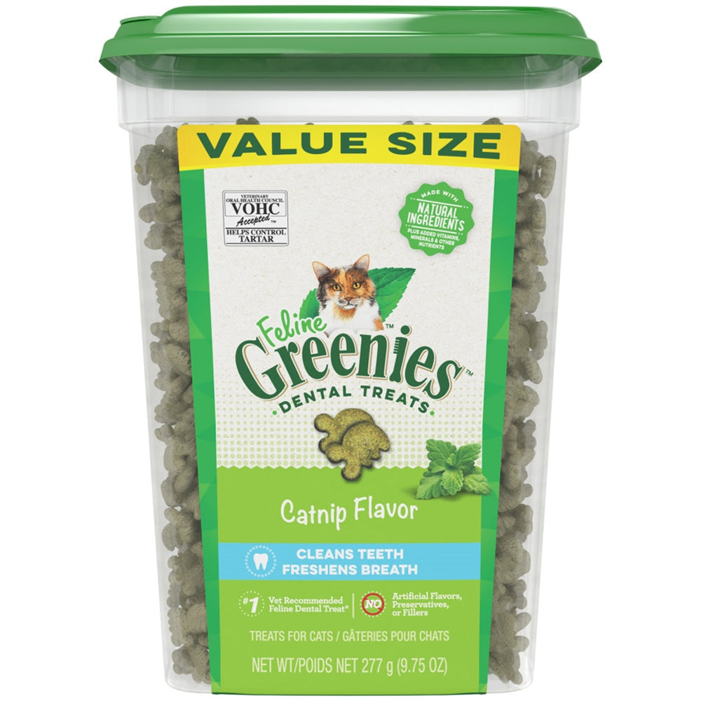 Feline Greenies Dental Treat Catnip Jumbo Tub 9.75oz