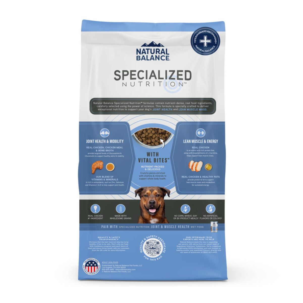 Natural Balance Pet Foods Specialized Joint Muscle Dry Dog Food Chicken Oatmeal, 1ea/22 lb
