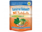 Natural Balance Pet Foods Platefulls Indoor Chicken and Chicken Liver Formula Cat Wet Food 3 oz 24 Pack