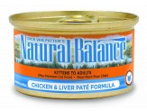 Natural Balance Pet Foods Chicken and Liver Pate Formula Canned Cat Wet Food 5.5 oz 24 Pack