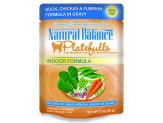 Natural Balance Pet Foods Platefulls Indoor Duck; Chicken and Pumpkin in Gravy Cat Wet Food 3 oz 24 Pack