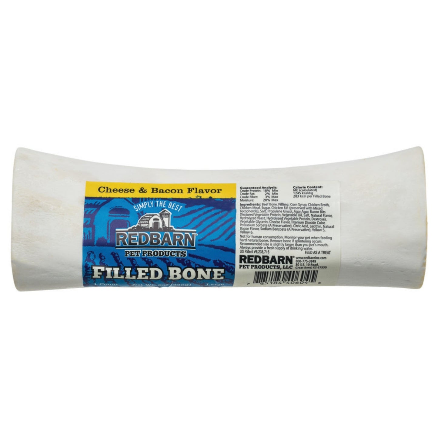 Redbarn Pet Products Filled Bone Dog Treat Cheese & Bacon 1ea/5 oz, LG