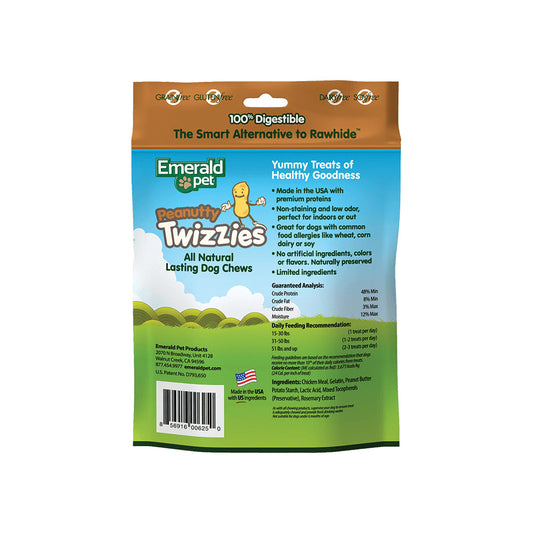 Emerald Pet Peanutty Twizzies, 6 Inch, 6 Pk 8oz. Default Title