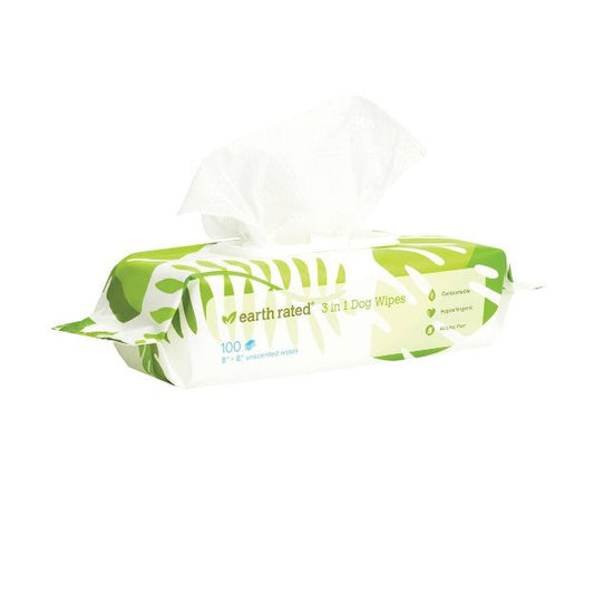 earth Rated Dog Grooming Wipes Unscented 100Ct Default Title