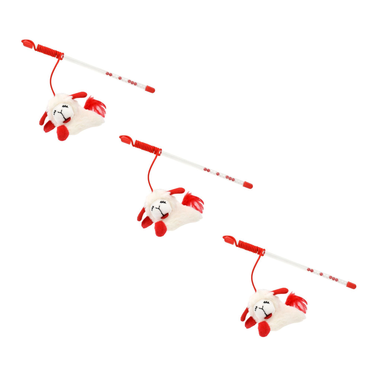 Multipet Lamb Chop® Cat Wand w/ Refillable Catnip 12"