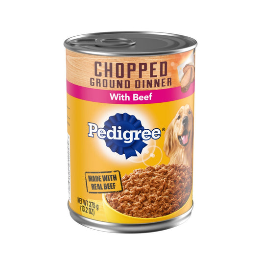 Pedigree Chopped Ground Dinner Adult Wet Dog Food Beef 13.2oz 12pk