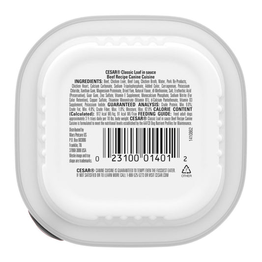 Cesar Classic Loaf in Sauce Adult Wet Dog Food Beef 3.5oz 24pk