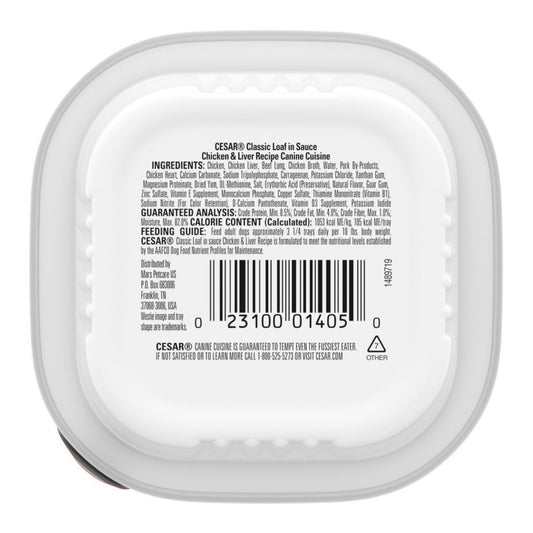 Cesar Classic Loaf in Sauce Adult Wet Dog Food Chicken & Liver 3.5oz 24pk