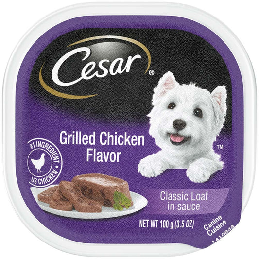 Cesar Classic Loaf in Sauce Adult Wet Dog Food Grilled Chicken 3.5oz 24pk