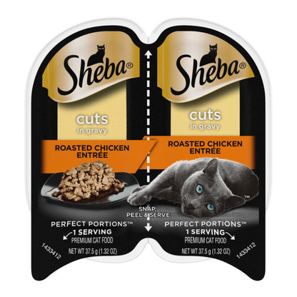 Sheba Perfect Portions Cuts in Gravy Wet Cat Food Roasted Chicken 2.6oz 24pk