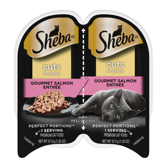 Sheba Perfect Portions Cuts in Gravy Wet Cat Food Gourmet Salmon 2.6oz