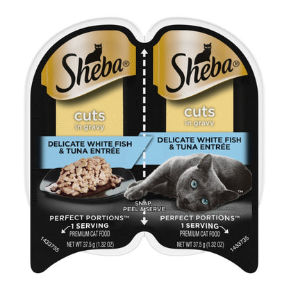 Sheba Perfect Portions Cuts in Gravy Wet Cat Food Delicate Whitefish & Tuna 2.6oz