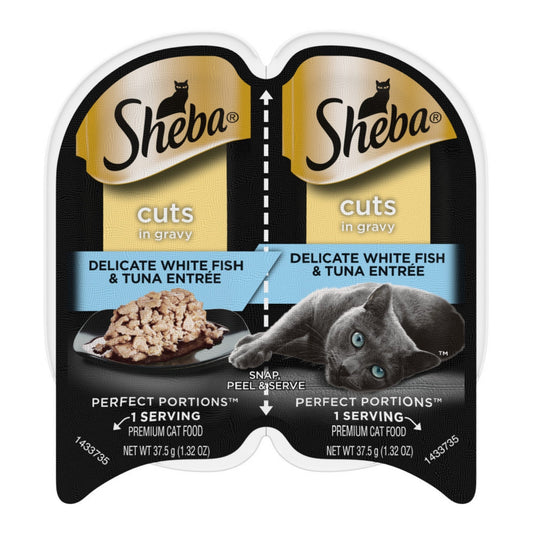 Sheba Perfect Portions Cuts in Gravy Wet Cat Food Delicate Whitefish & Tuna 2.6oz