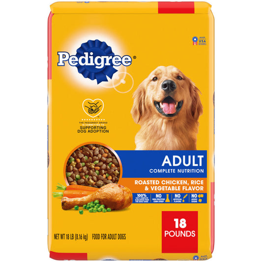 Pedigree Complete Nutrition Adult Dry Dog Food Roasted Chicken, Rice & Vegetable 18lb