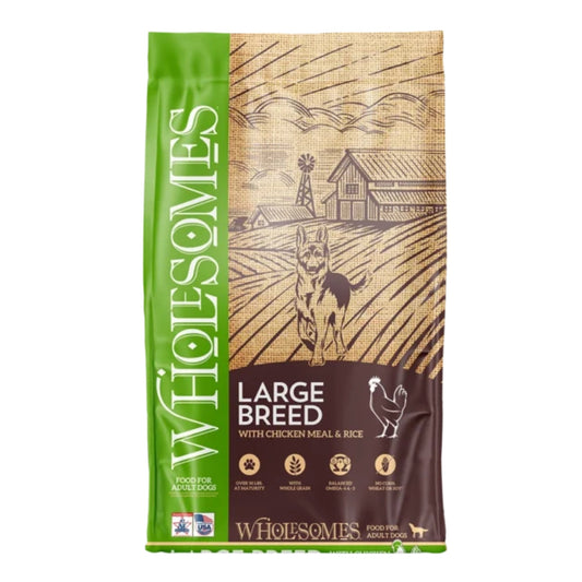 Wholesomes Large Breed Dry Dog Food Chicken Meal & Rice 40lb