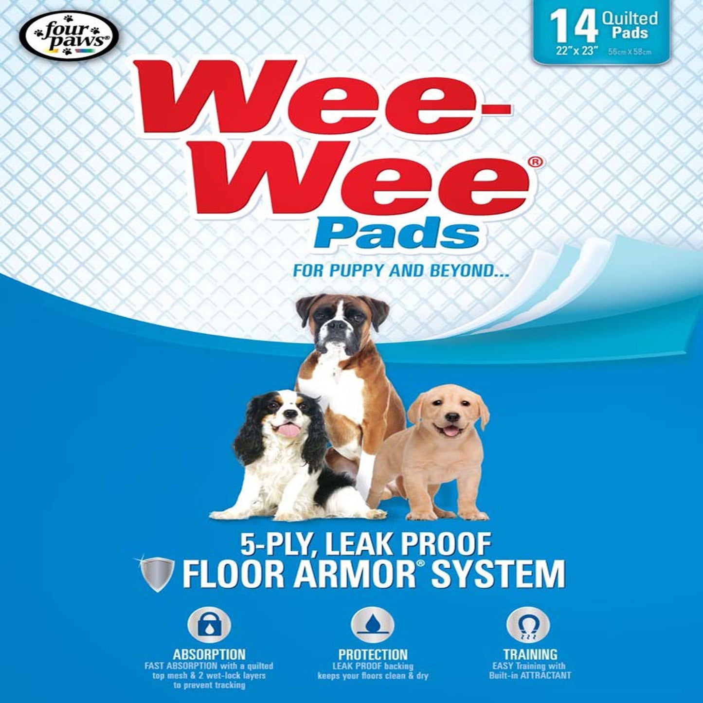 Four Paws WeeWee Superior Performance Dog Pee Pads 1ea/22 in X 23 in 14 ct