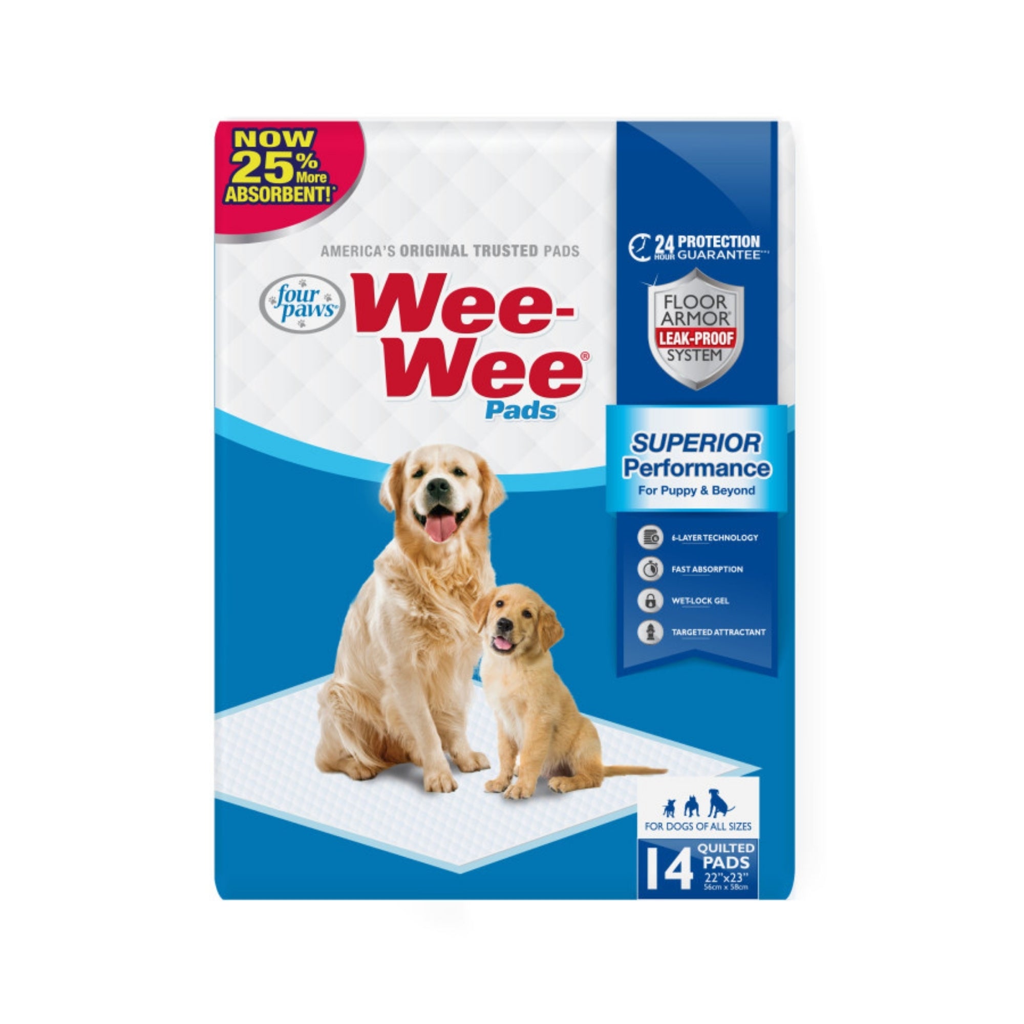 Four Paws WeeWee Superior Performance Dog Pee Pads 1ea/22 in X 23 in 1 ...