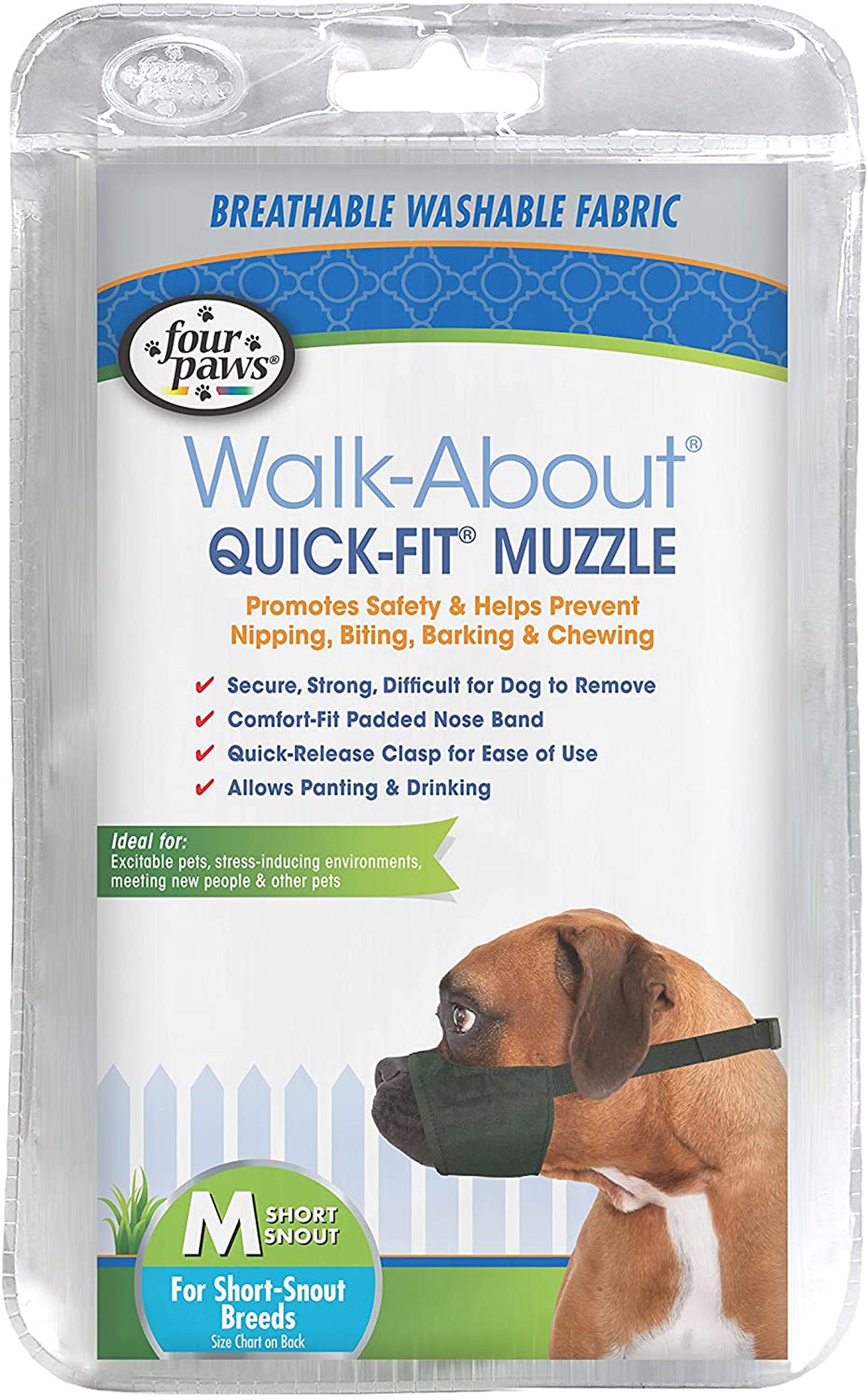 Four Paws QuickFit Dog Muzzle 1ea/Medium Short Snout 1 ct