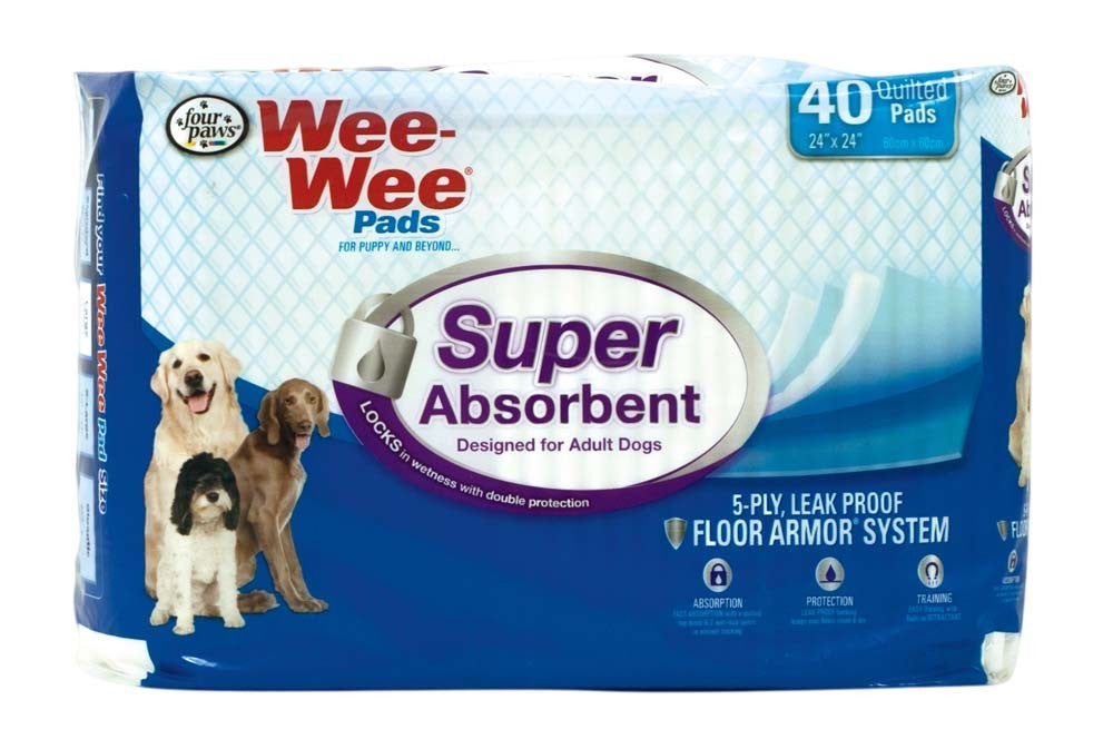 Four Paws WeeWee Super Absorbent Pads for Dogs 1ea/24 in X 24 in 40 ct