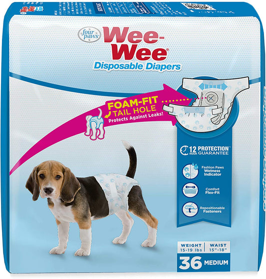 Four Paws WeeWee Disposable Dog Diapers 1ea/SMall 36 ct