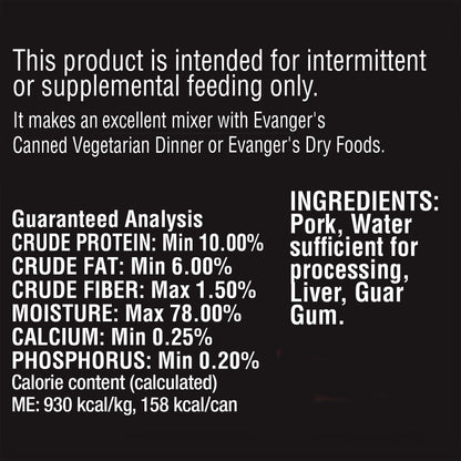 Evanger's Grain-Free Wet Dog & Cat Food Pork 6oz 24pk