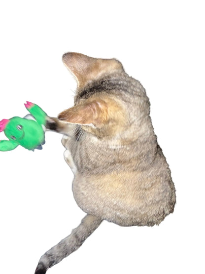 Small Cactus Plush Cat Toy with Smile, Perfect Pet Play