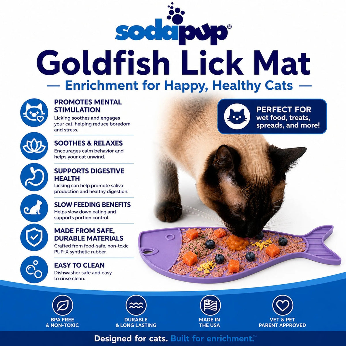 Goldfish emat - Small Enrichment Lick Mat for Cats