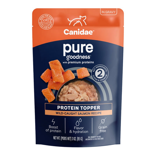 CANIDAE PURE Goodness Protein Topper for Dogs WildCaught Salmon in Gravy, 12ea/3 oz, 12 pk