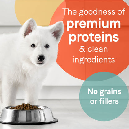 CANIDAE PURE Farm To Bowl GrainFree LID Dry Puppy Food Wild  Caught Salmon  Sweet Potato, 1ea/4 lb