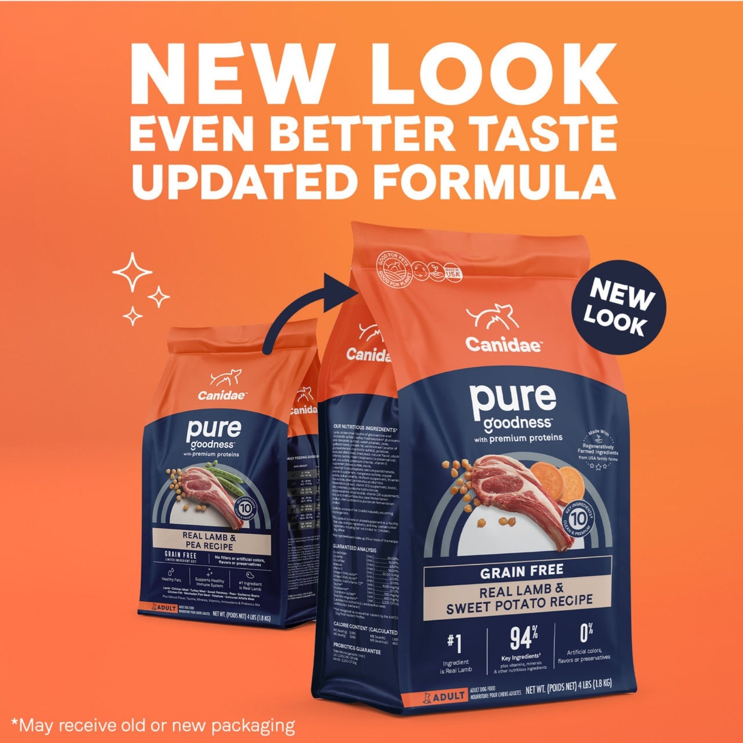 CANIDAE PURE Goodness Grain-Free LID Dry Dog Food Lamb & Pea 12lb