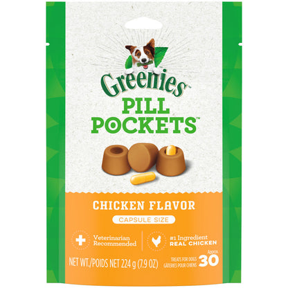 Greenies Pill Pockets for Capsules Chicken, 1ea/30 ct, 7.9 oz
