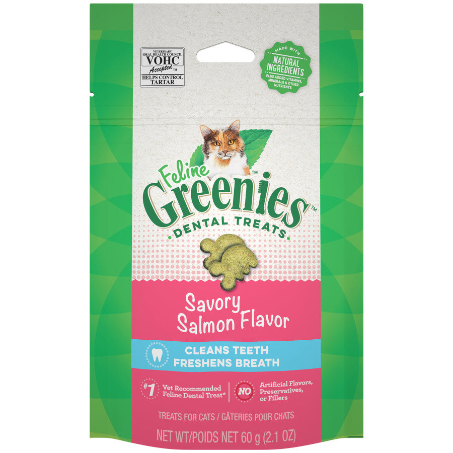 Greenies Feline Adult Cat Dental Treats Savory Salmon, 1ea/2.1 oz