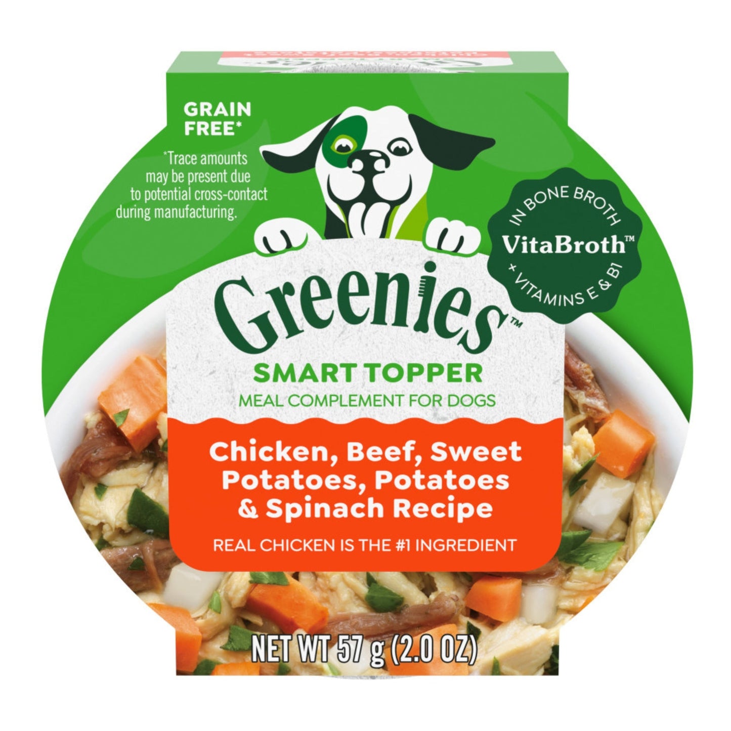 Greenies Smart Topper GrainFree Meal Compliment for Dogs Chicken, Beef, Sweet Potato  Spinach, 10ea/2 oz