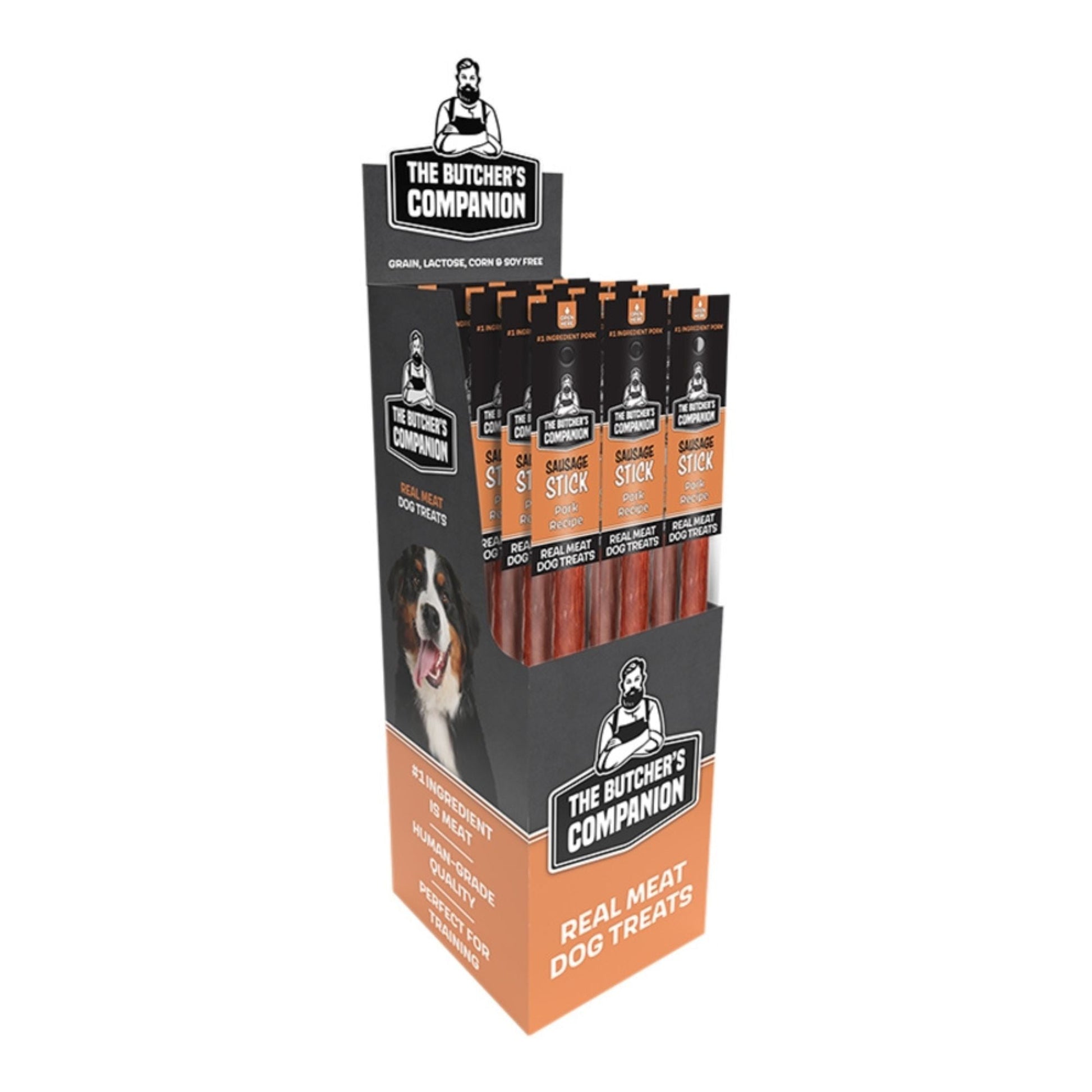 Butcher's Companion Dog Pork Sausage Sticks Display - 25 Piece