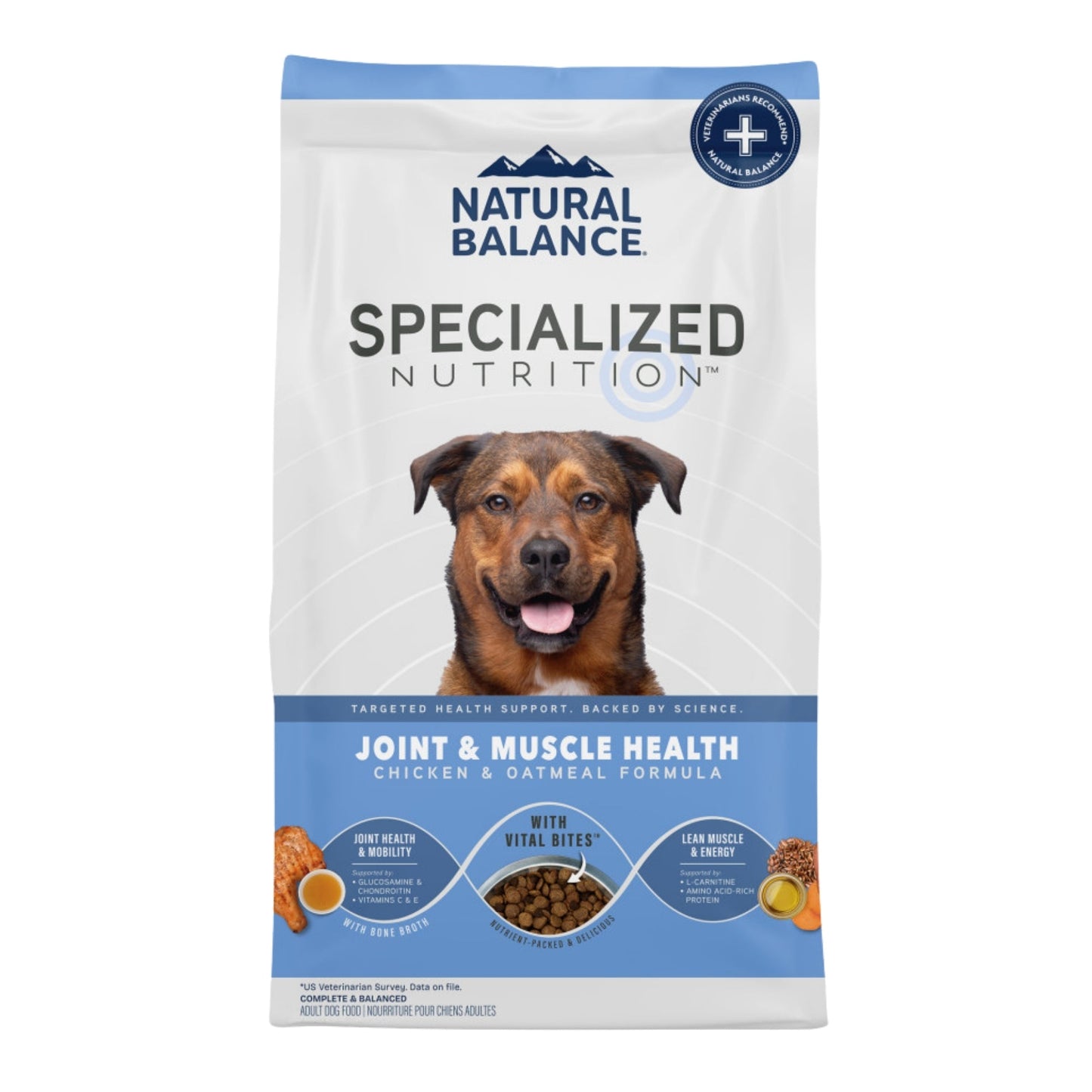 Natural Balance Pet Foods Specialized Joint  Muscle Dry Dog Food Chicken  Oatmeal, 1ea/22 lb