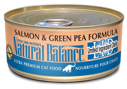 Natural Balance Pet Foods Limited Ingredient Canned Cat Food Salmon & Green Pea 5.5oz