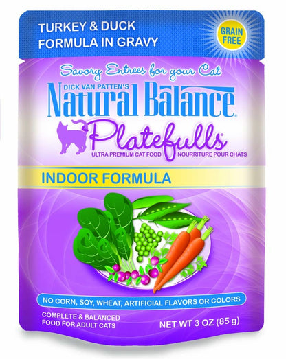 Natural Balance Pet Foods Original Ultra Platefulls Morsels in Gravy Wet Cat Food Pouch Turkey & Duck 3oz