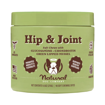 Natural Dog Company Dog Hip & Joint Supplement Chews - 90 Count