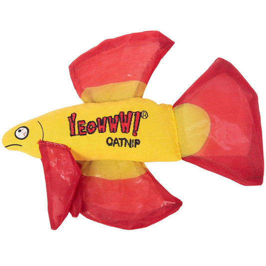 Yeowww Mo Betta Fish Catnip Cat Toy Red,