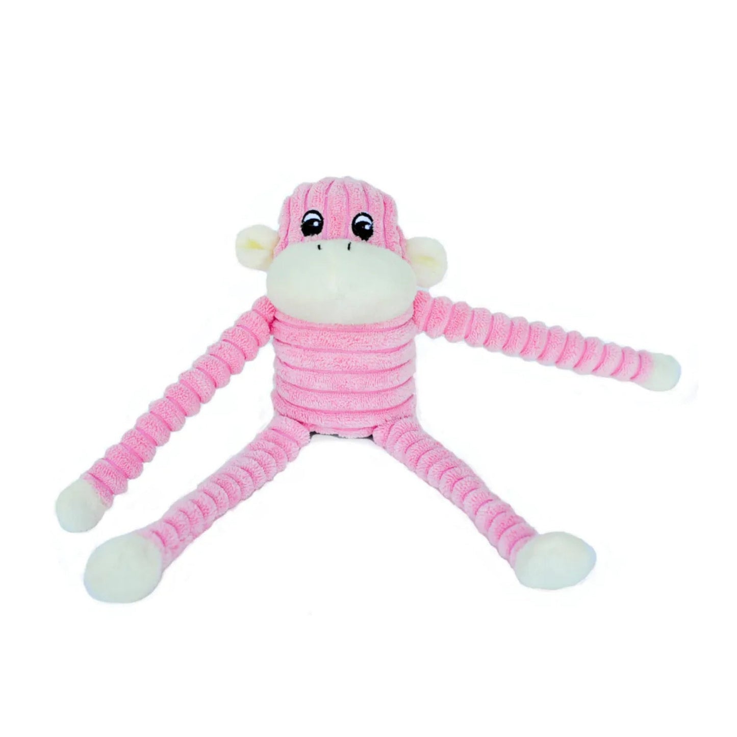 ZippyPaws Spencer the Crinkle Monkey Dog Toy Pink, 1ea/SM