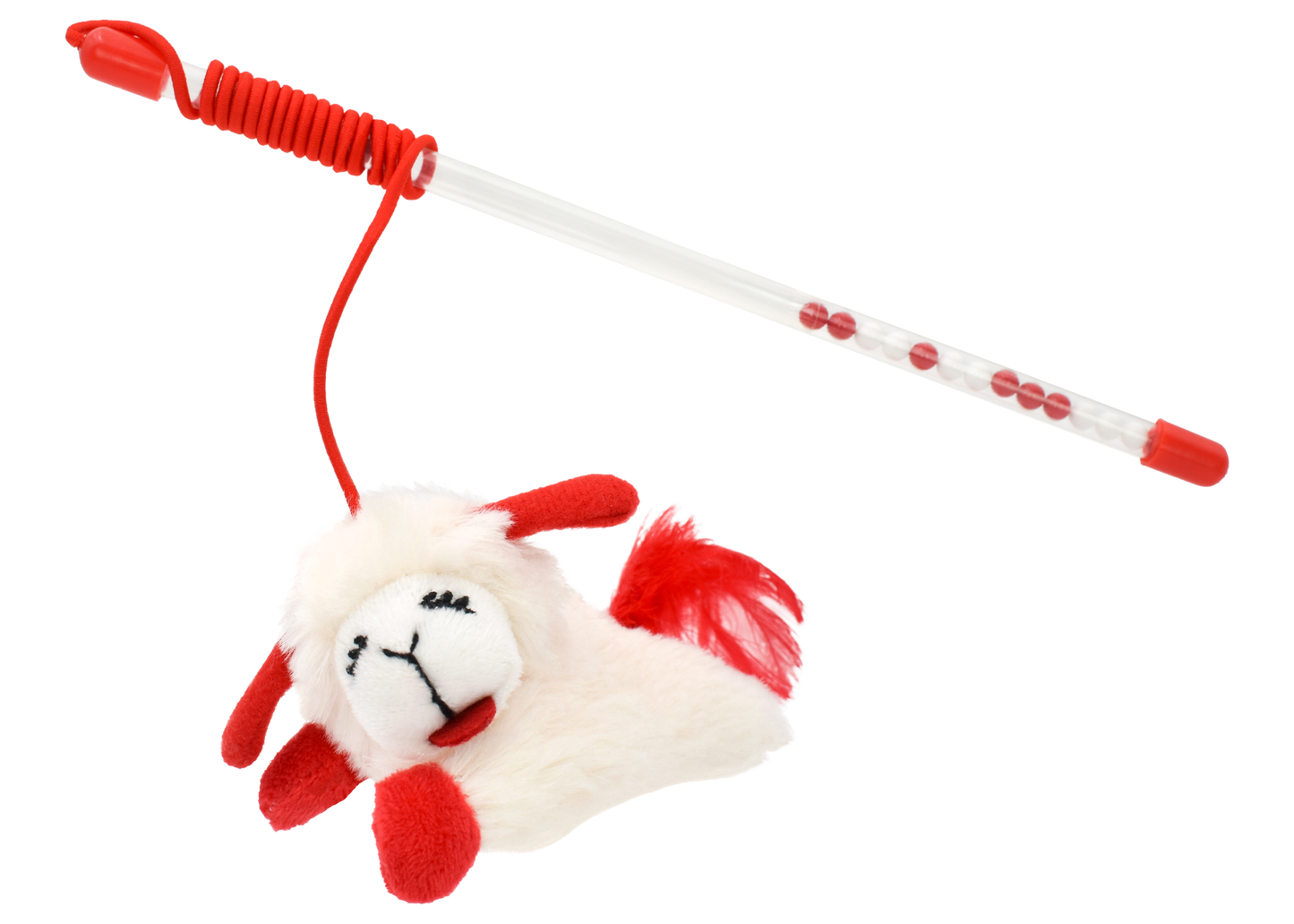Multipet Lamb Chop® Cat Wand w/ Refillable Catnip 12"
