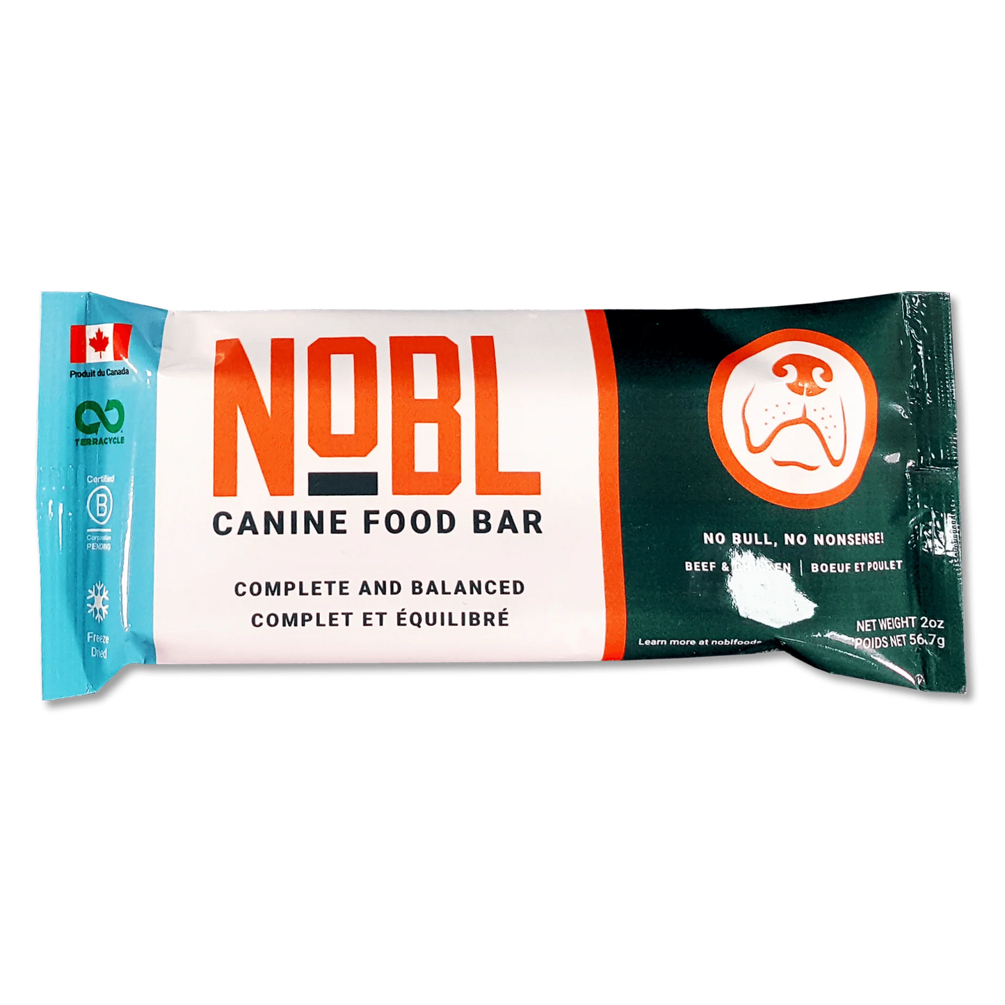 NOBL Canine "On the Go" Food Bar - Beef & Chicken 2 oz